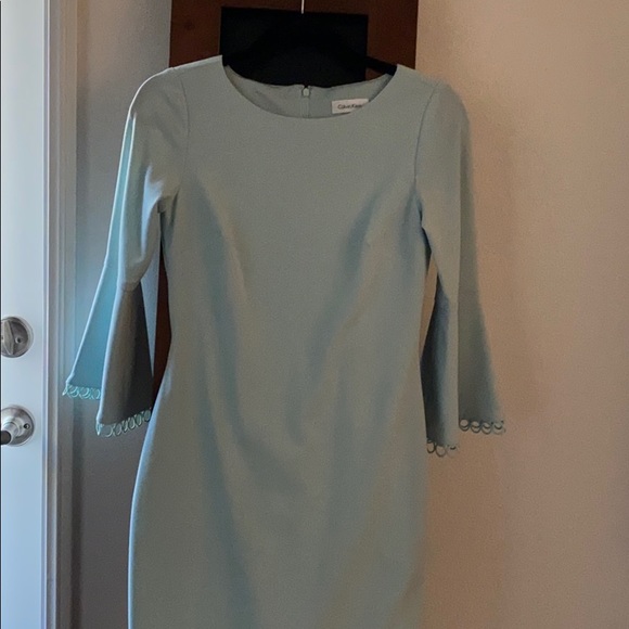 calvin klein powder blue dress Calvin Klein Women's Tweed Short-Sleeve Sheath Mini Dress - Serene Multi